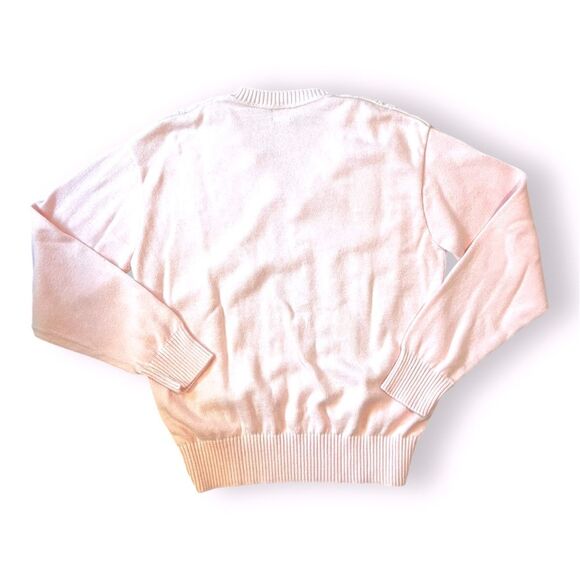 Brookes Brothers Pink Cable Knit Super Soft Combed Cotton V-Neck Sweater XL - Picture 2 of 11